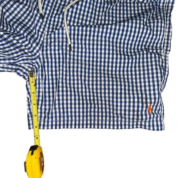 Polo Ralph Lauren Mens Large Gingham Check 5in Swim Trunk Shorts Blue/White - Picture 7 of 7